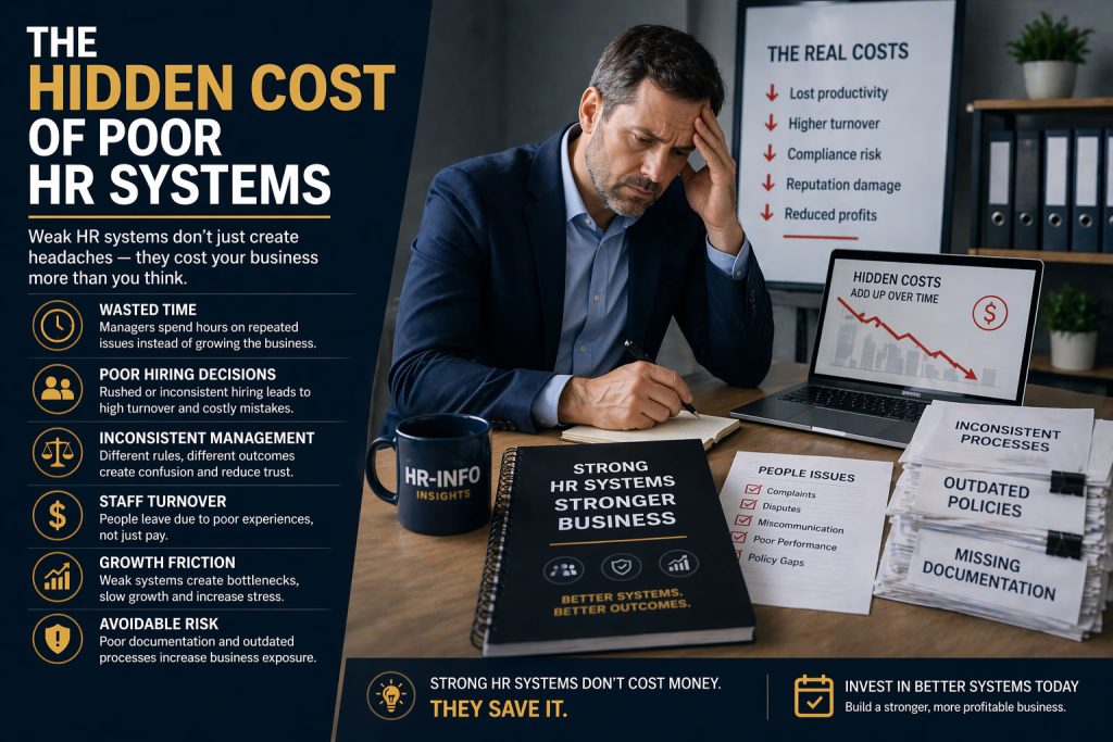 Discover how weak HR systems quietly cost Australian businesses time, money and growth — and how stronger people systems create better outcomes.